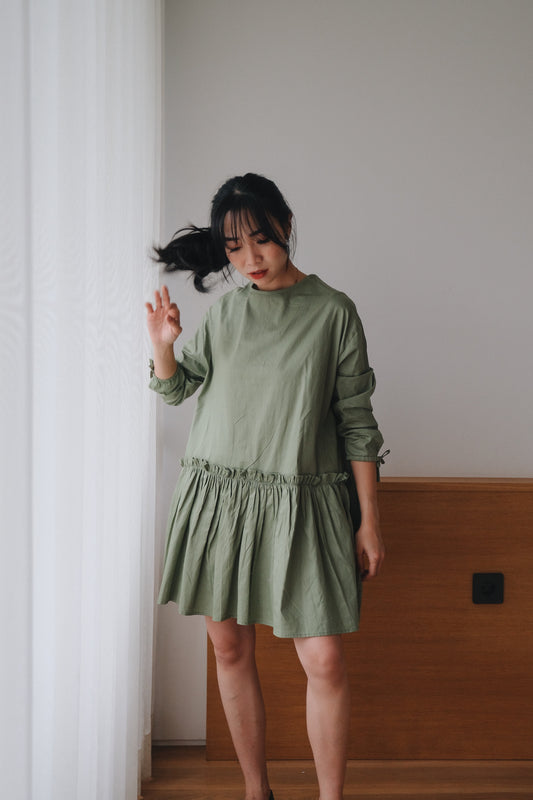 MARGO DRESS IN LIME GREEN
