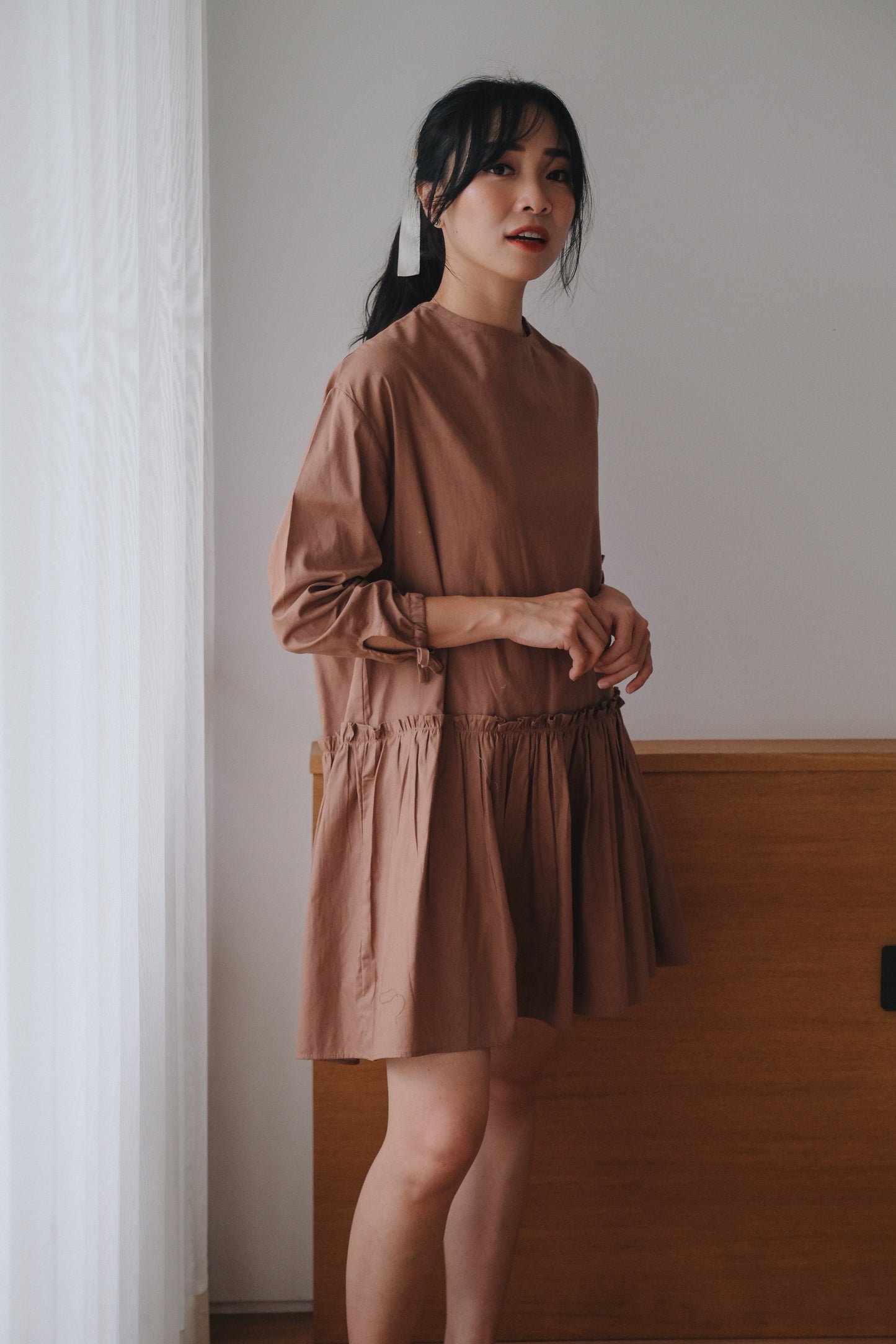 MARGO DRESS IN WALNUT