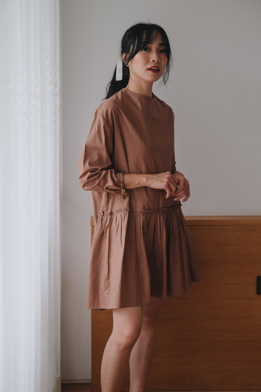 MARGO DRESS IN WALNUT