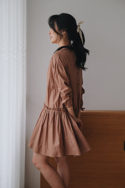 MARGO DRESS IN WALNUT