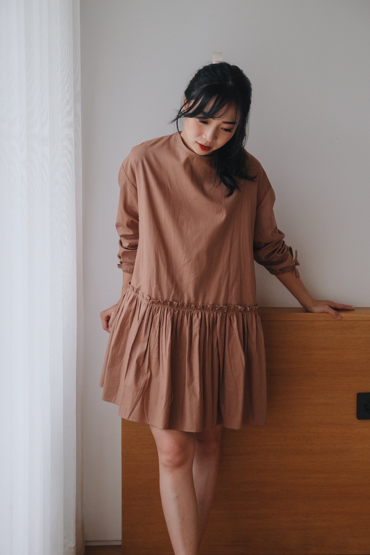 MARGO DRESS IN WALNUT