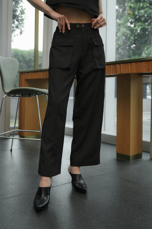 SATOO PANTS IN DEEP BLACK