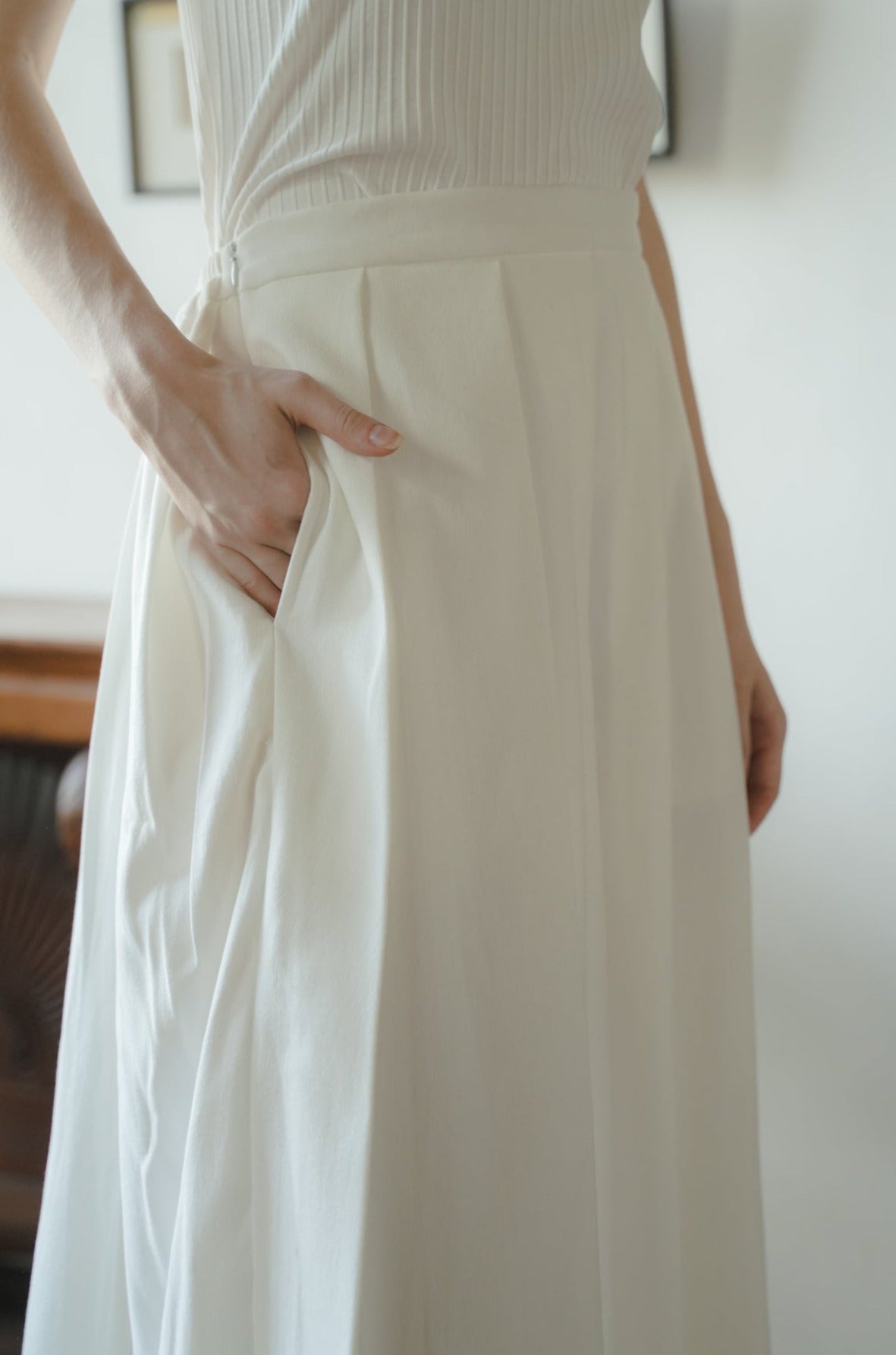 MASADA SKIRT IN FLAT WHITE