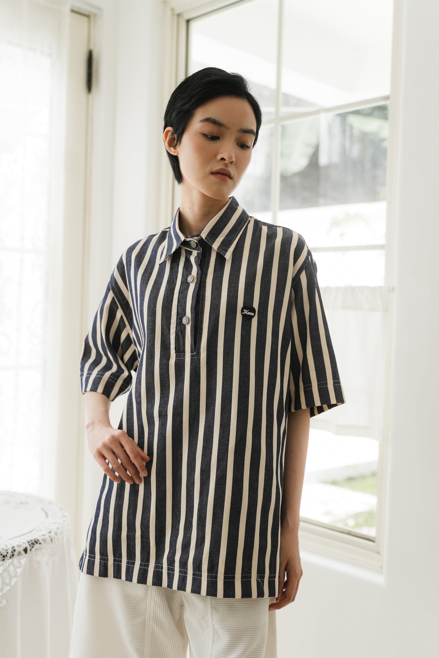 ANSEL UNISEX SHIRT IN INDIGO