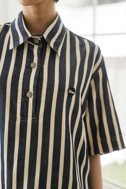 ANSEL UNISEX SHIRT IN INDIGO