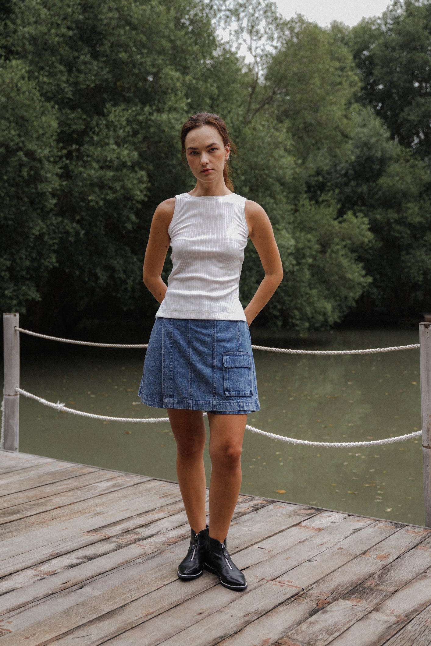 NOUCHI SKORT IN NAVAL