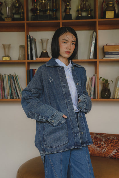 RHYS JACKET PIPE BLUE FOR HER