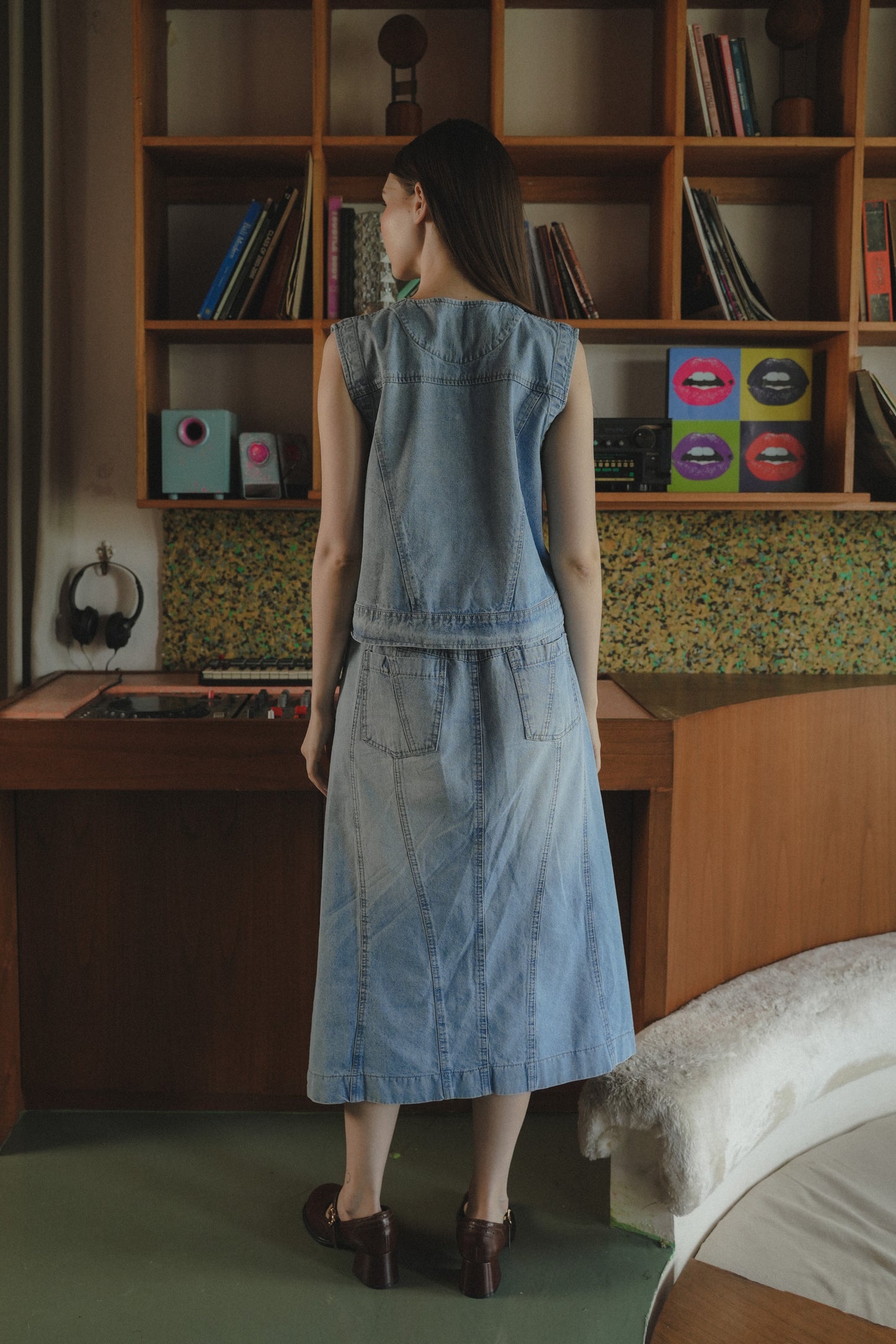 IDRIS DENIM TOP IN HAMPTONS