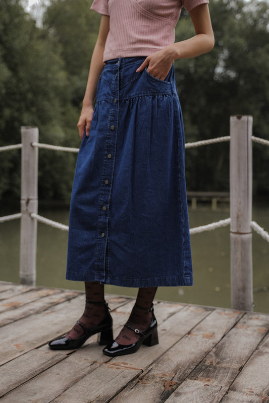 RAE SKIRT IN WESTPORT BLUE