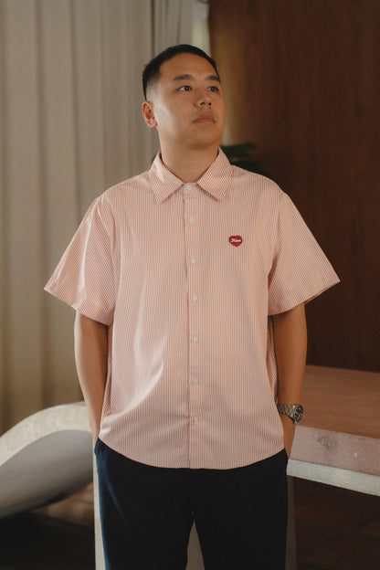 BENN STRIPE SHIRT IN CHERRY BON