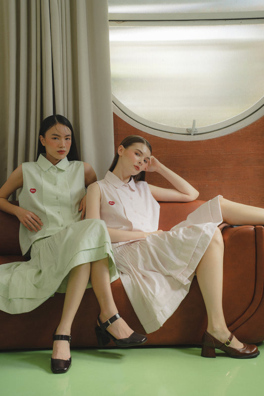 LOWRY STRIPE SHIRT IN MINT PISTACHIO