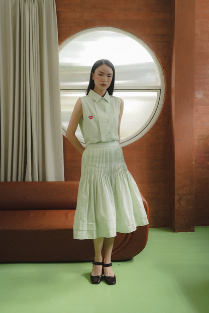 RORY SKIRT IN MINT PISTACHIO