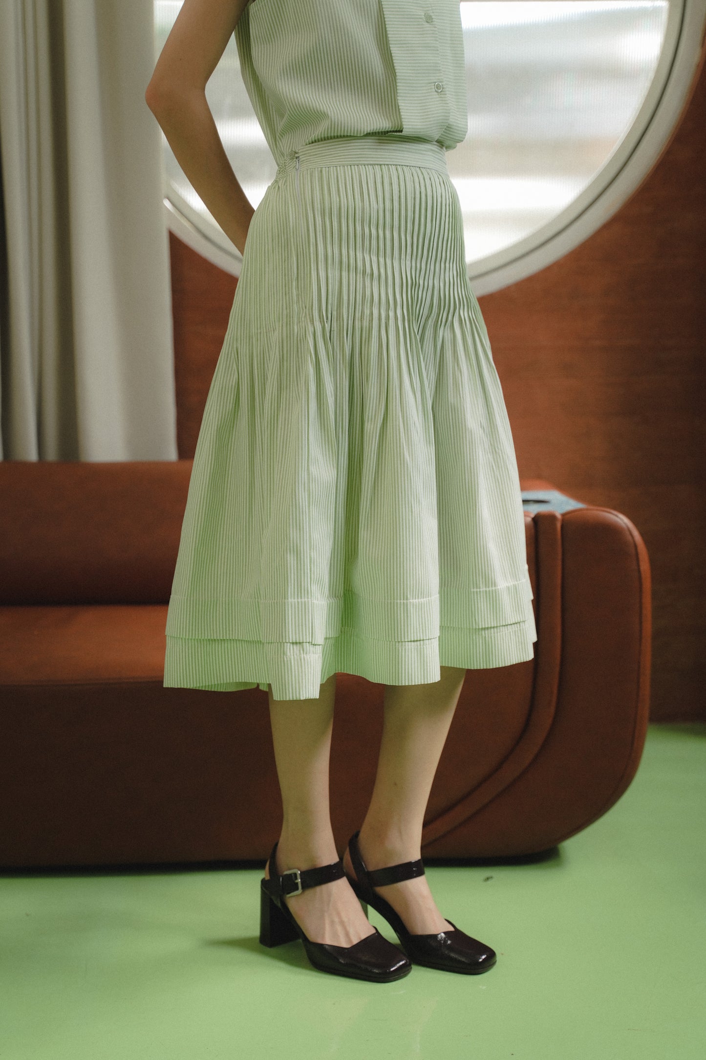 RORY SKIRT IN MINT PISTACHIO