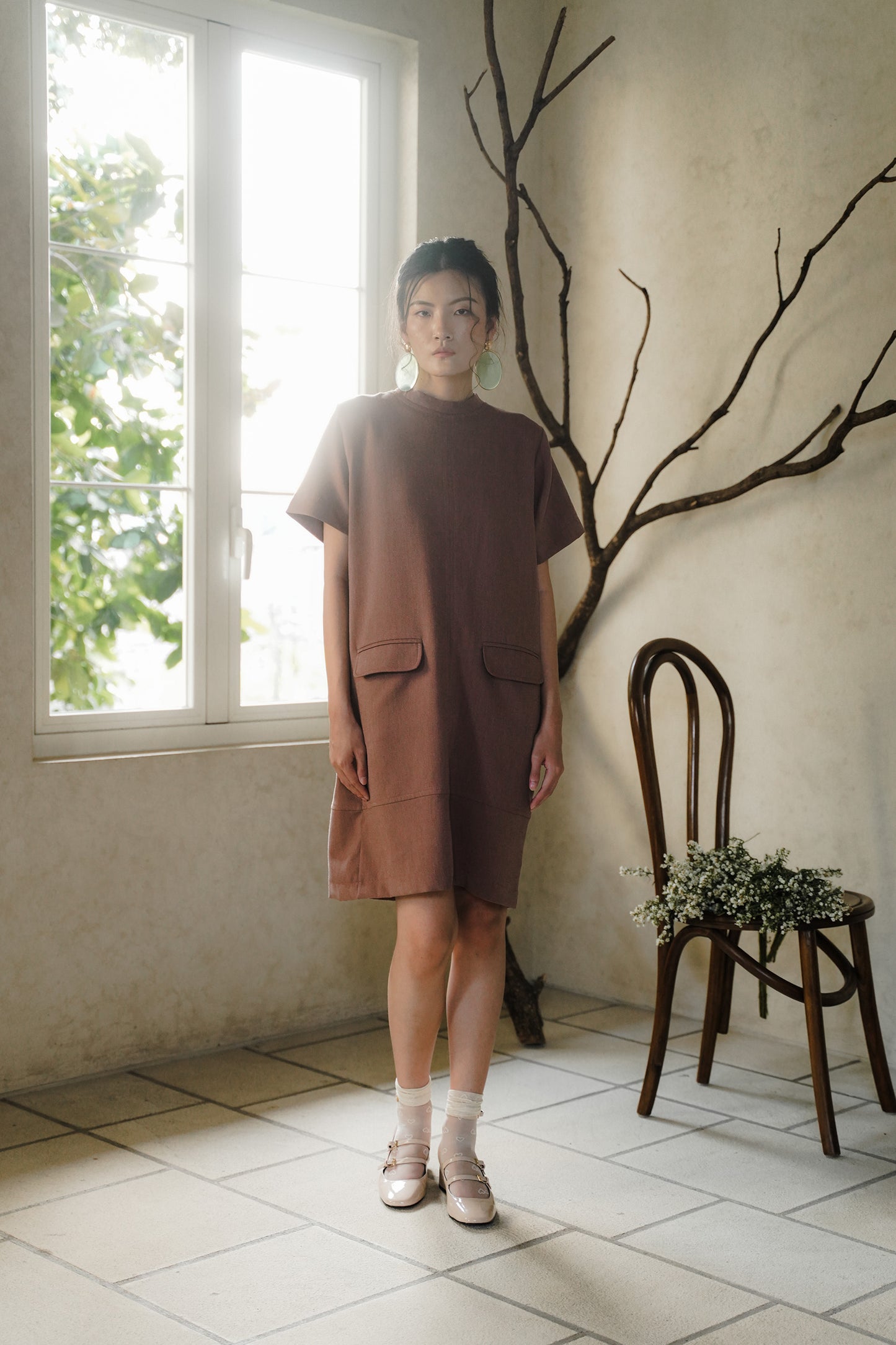 MARIA DRESS IN BAKED CLAY