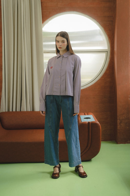 LOWRY STRIPE SHIRT IN JUJUBE