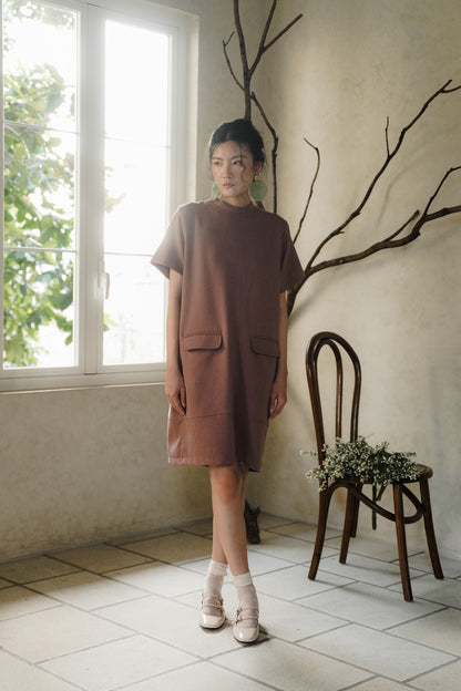 MARIA DRESS IN BAKED CLAY