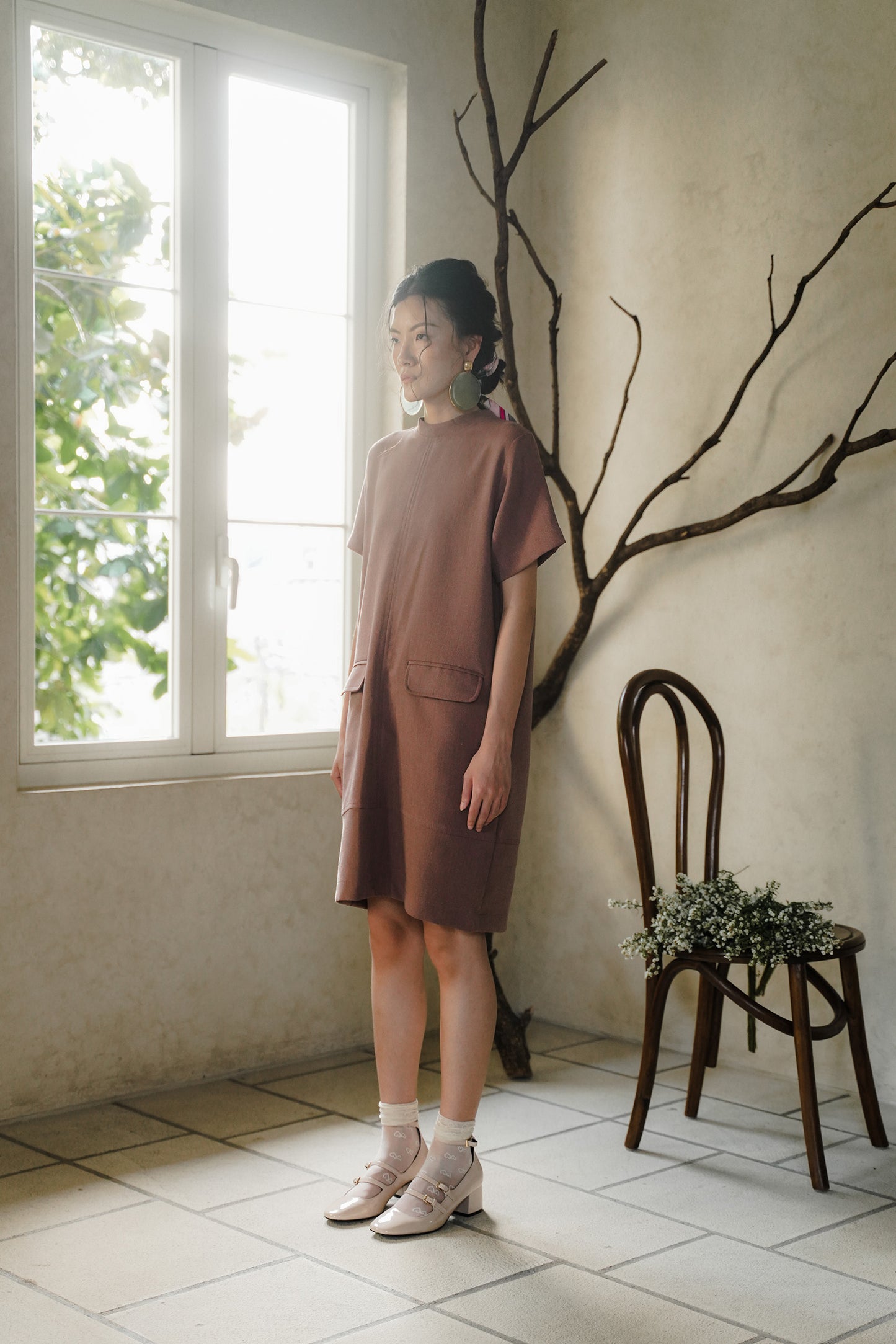 MARIA DRESS IN BAKED CLAY