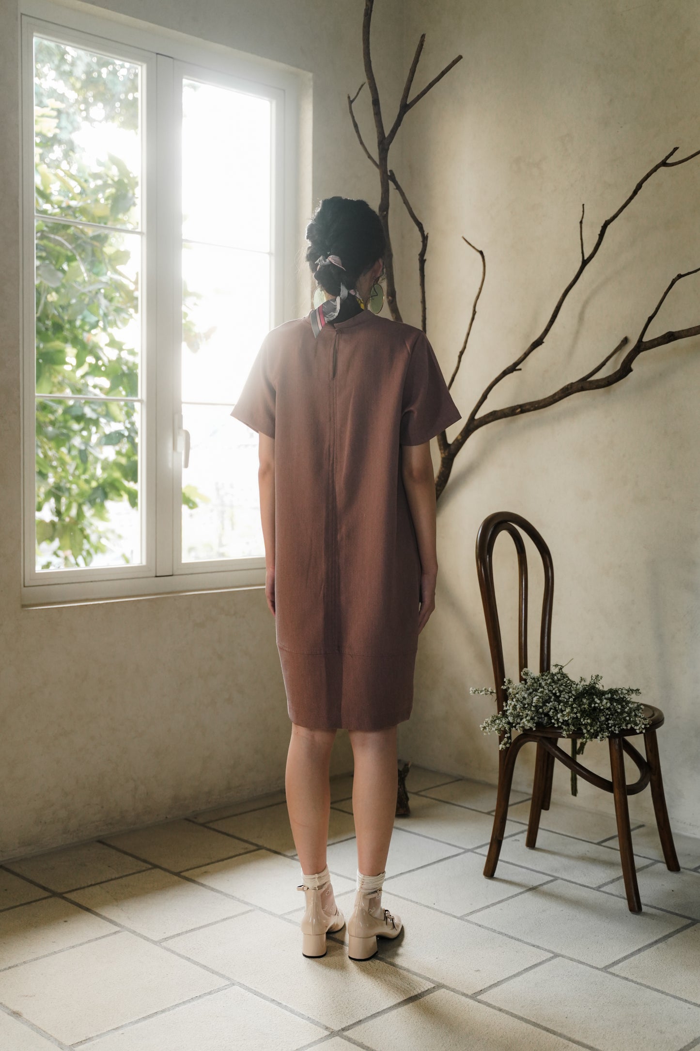 MARIA DRESS IN BAKED CLAY