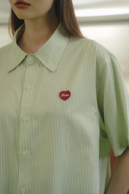 BENN STRIPE SHIRT IN MINT PISTACHIO