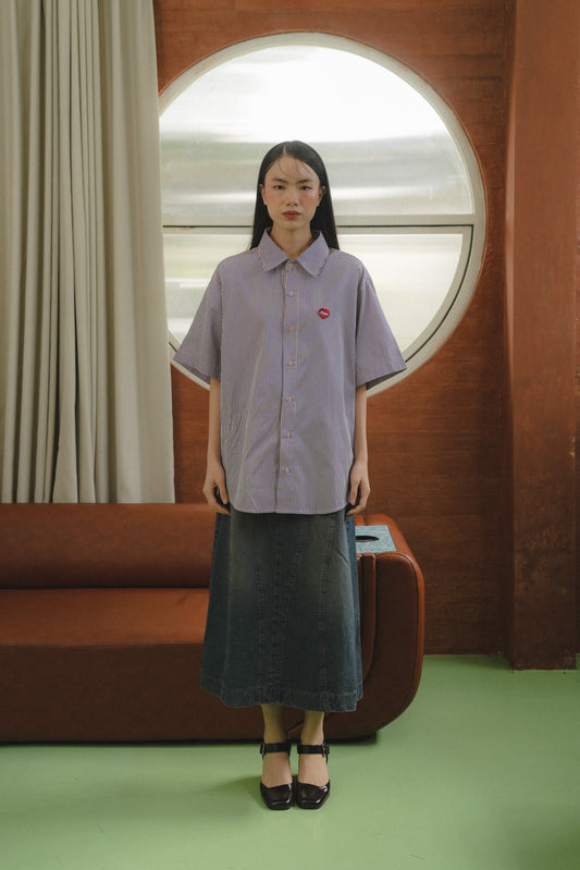 BENN STRIPE SHIRT IN JUJUBE