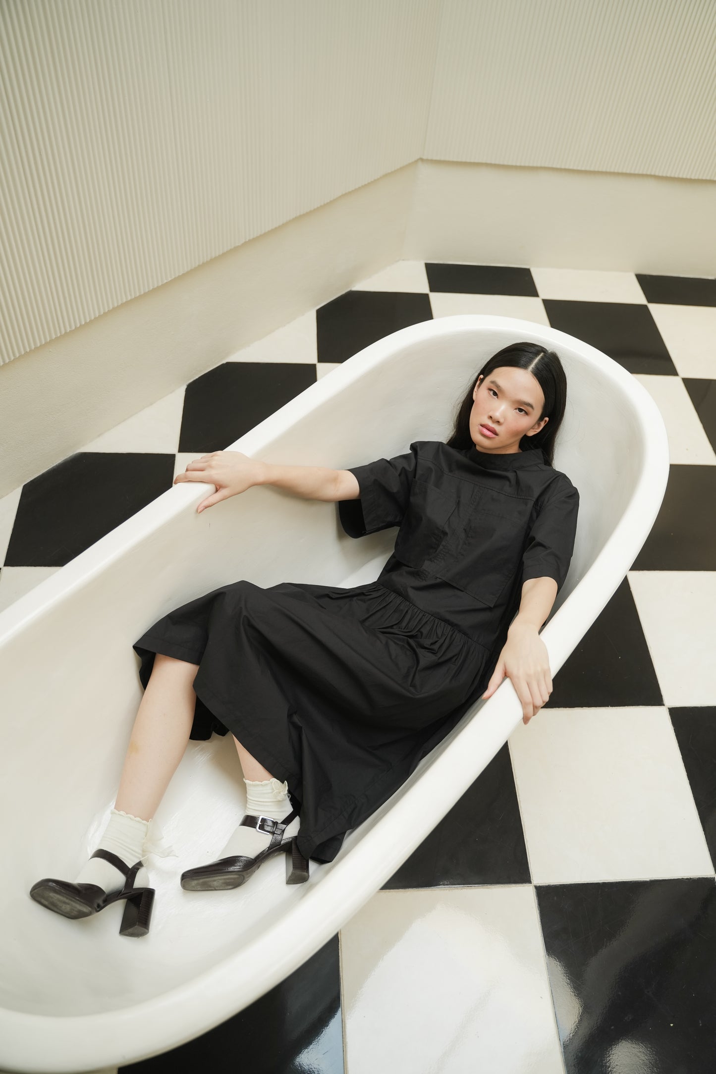 TAFFY DRESS IN CAVIAR