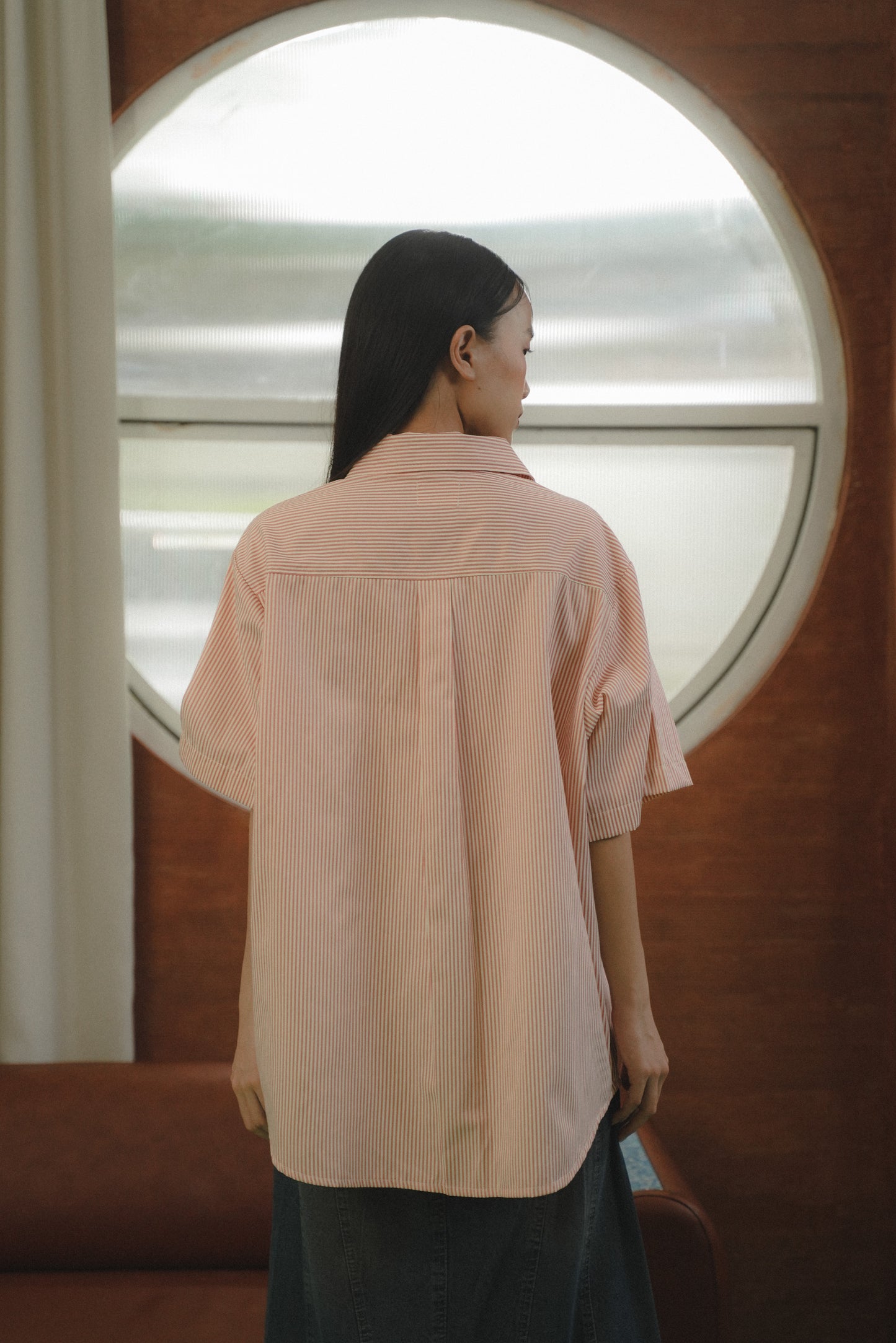 BENN STRIPE SHIRT IN CHERRY BON