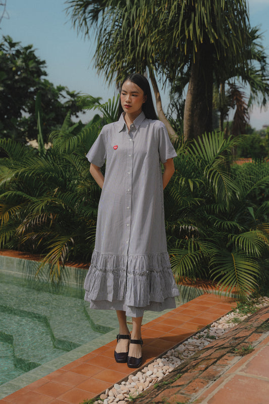 FREJA DRESS IN BLACK SESAME