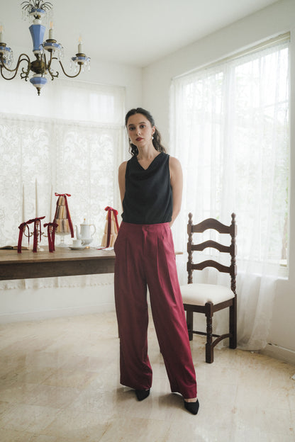VESPER PANT IN VELVET RED