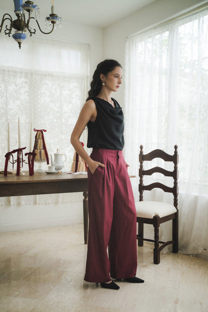 VESPER PANT IN VELVET RED