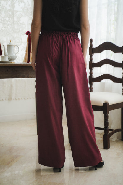 VESPER PANT IN VELVET RED