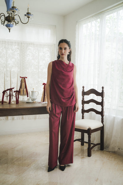 MIRAE TOP IN VELVET RED