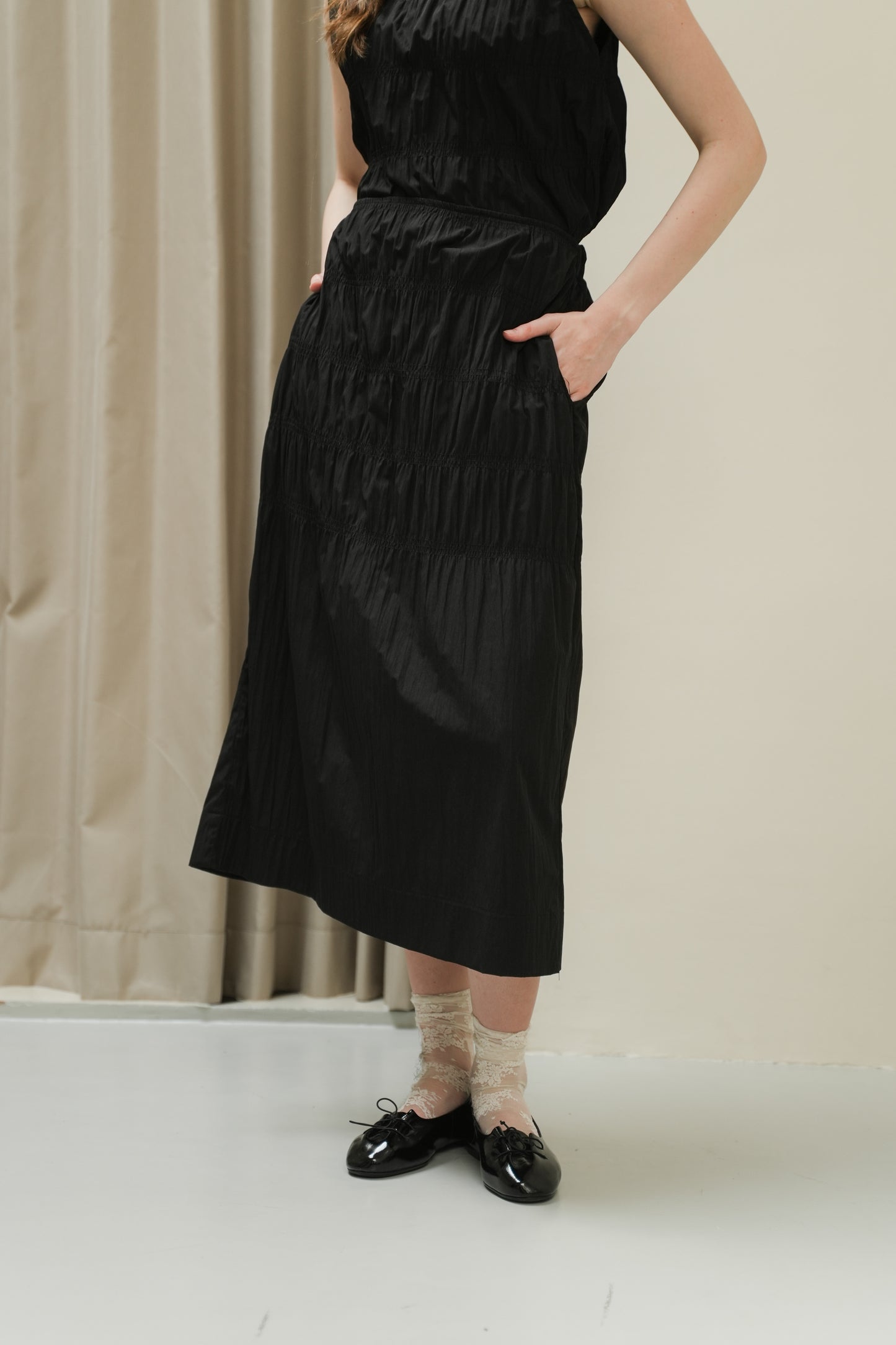 DAMON SKIRT IN CAVIAR