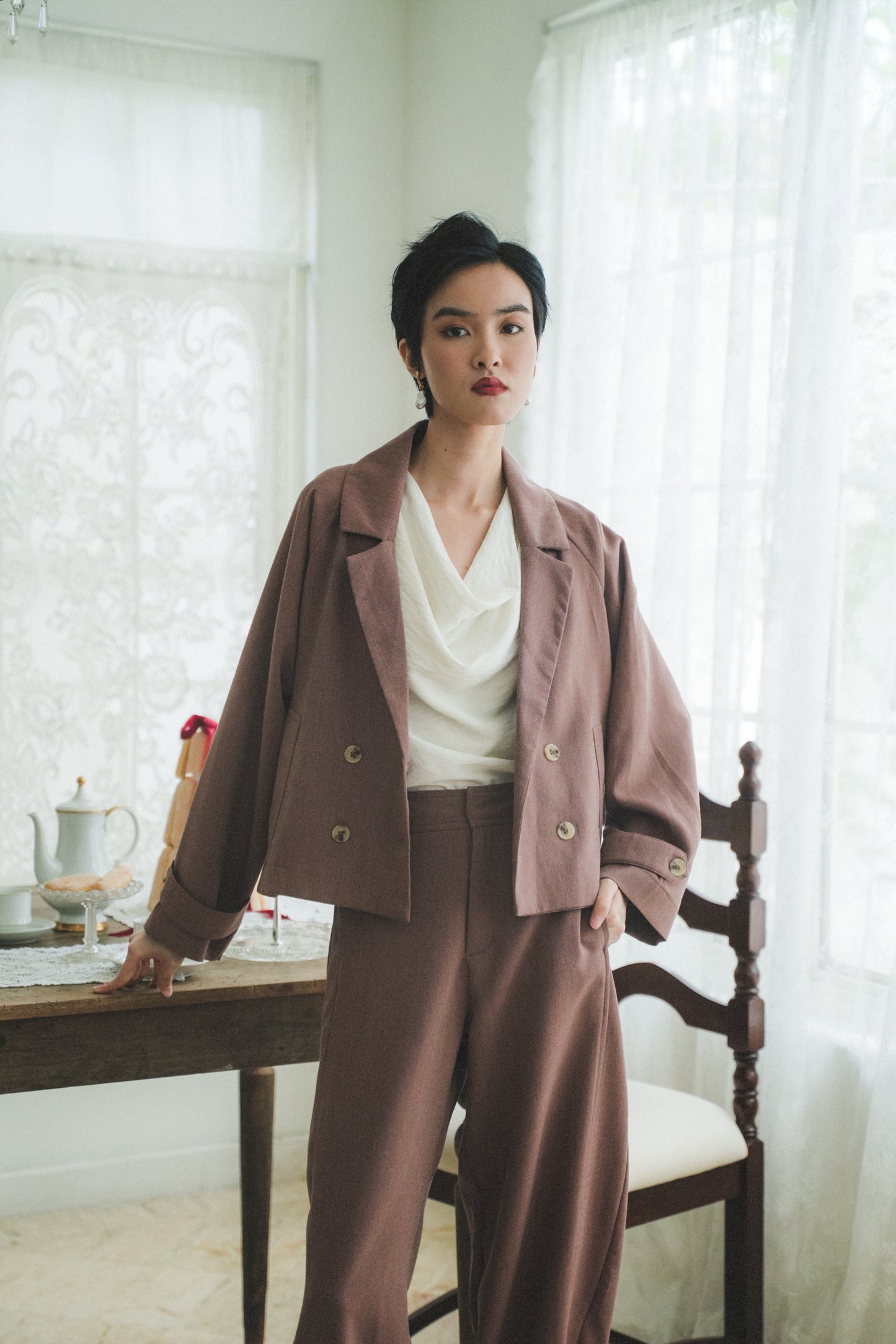 MARIN BLAZER IN BAKED CLAY