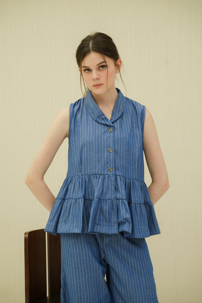 LYRA TOP IN PARISIAN BLUE