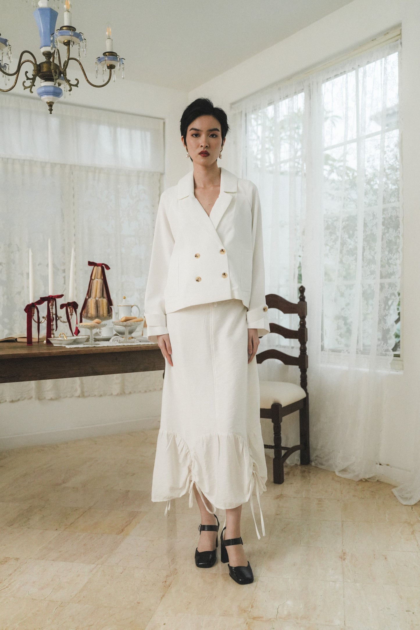 MARIN BLAZER IN IVORY CLOUD