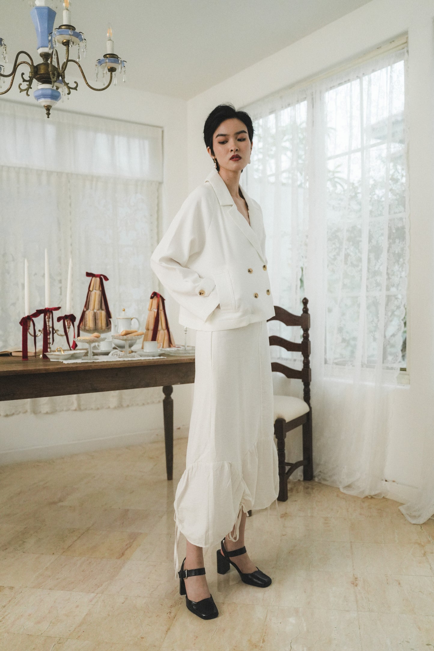 MARIN BLAZER IN IVORY CLOUD