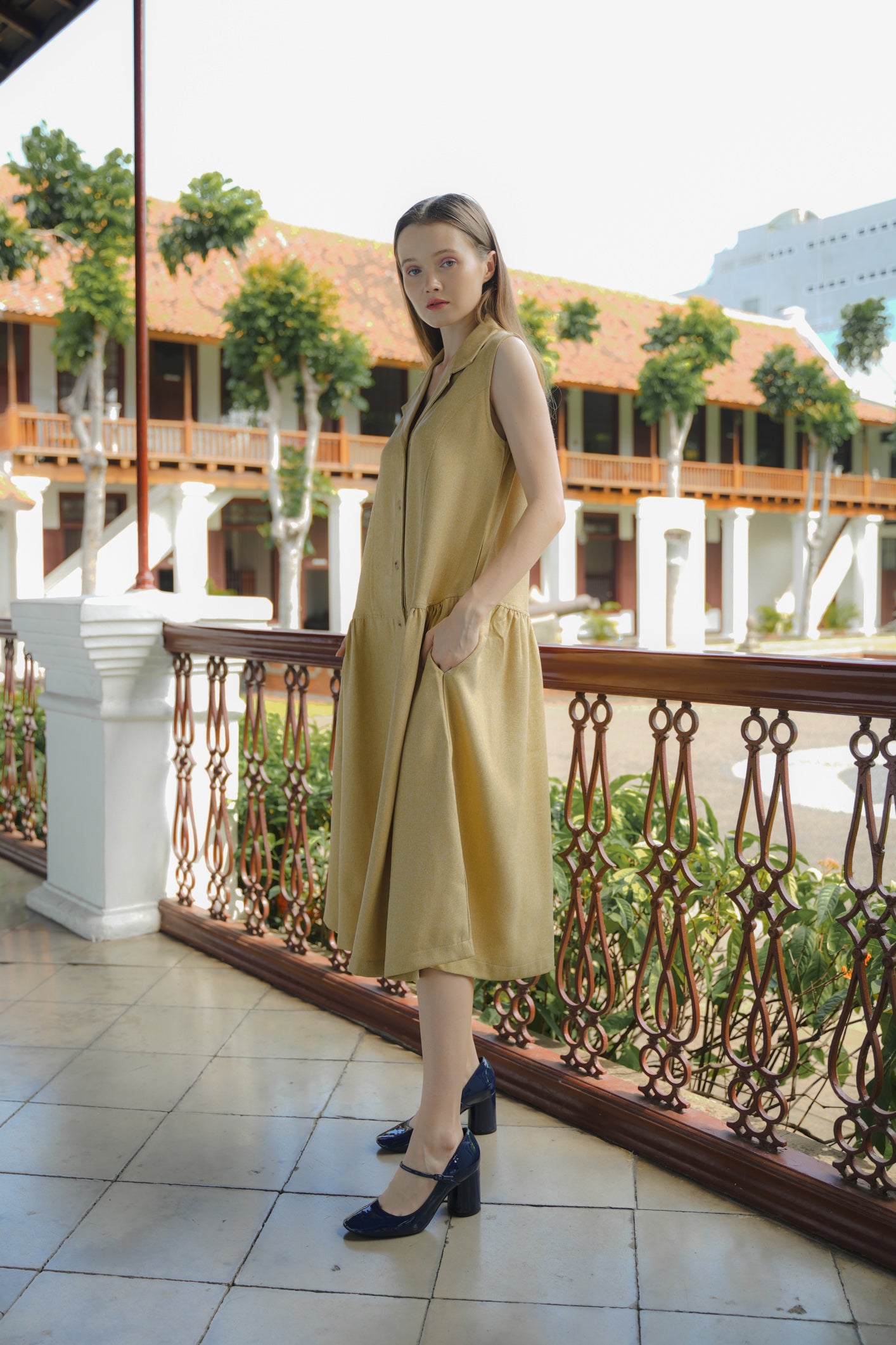 ETSUKO DRESS IN HONEY GINGER