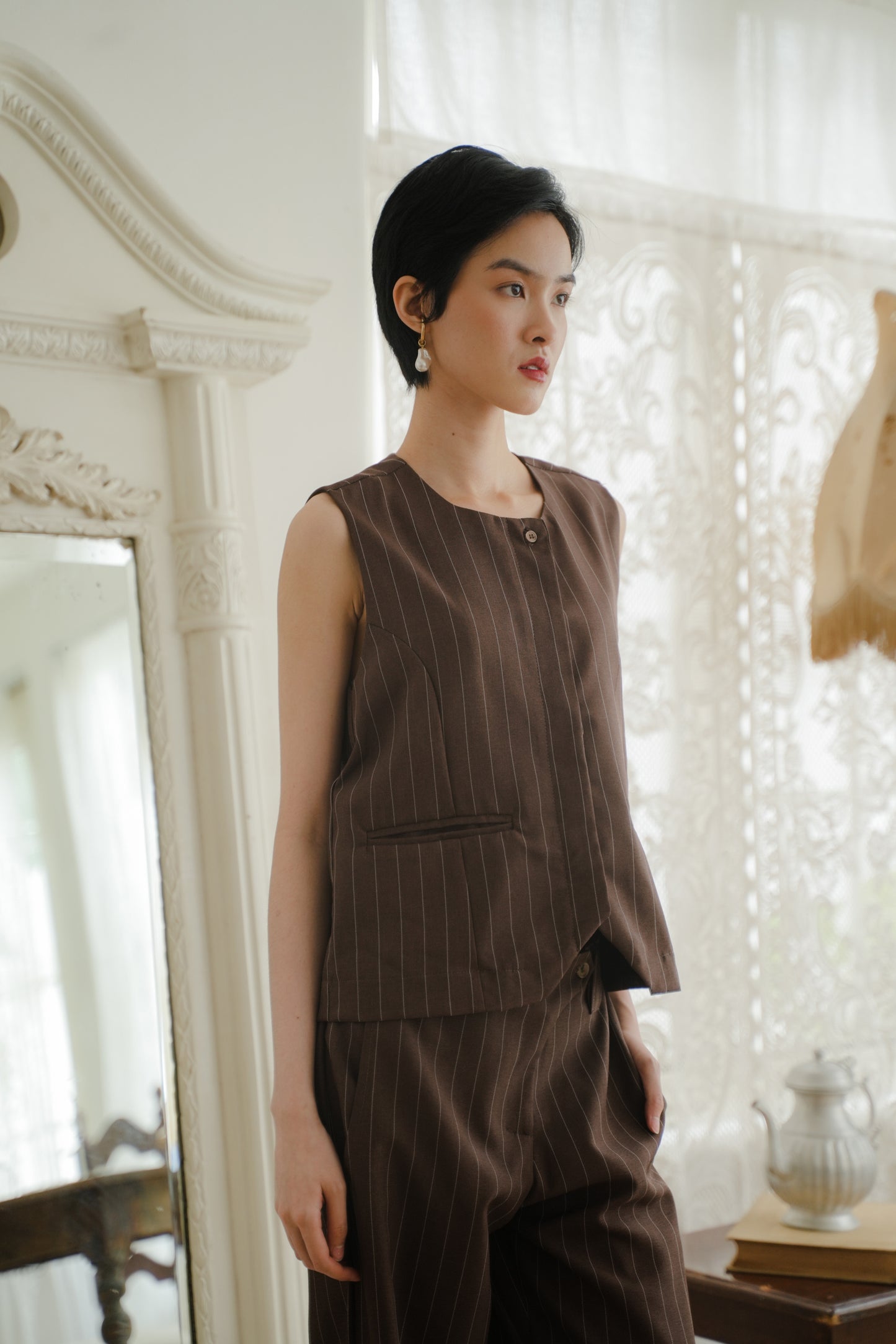 AYA VEST IN CANELLE