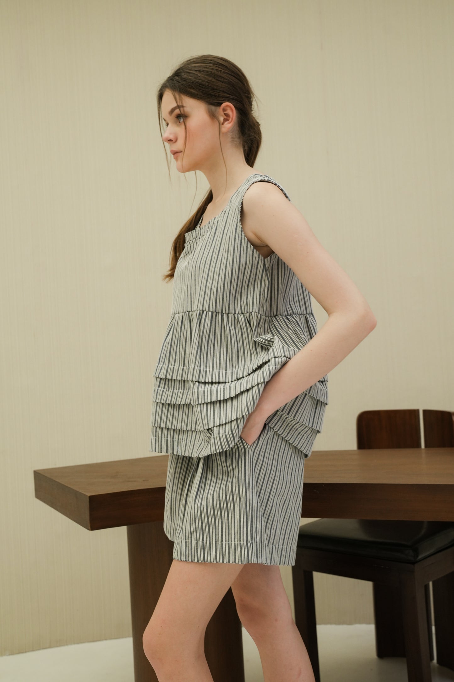 NADINE STRIPE TOP IN MOON