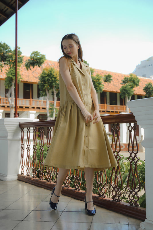 ETSUKO DRESS IN HONEY GINGER