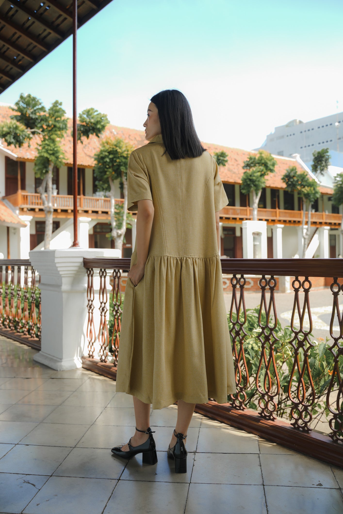 ETSUKO DRESS IN HONEY GINGER