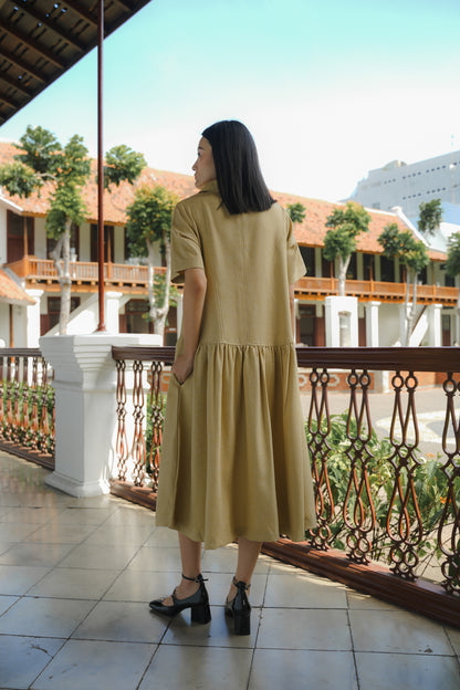 ETSUKO DRESS IN HONEY GINGER