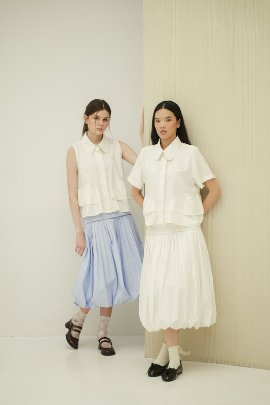 GILL TOP IN PEARL WHITE