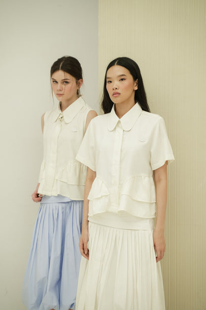 GILL TOP IN PEARL WHITE