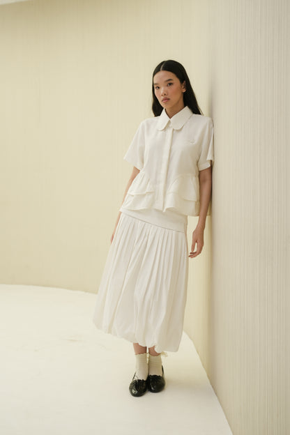 GILL TOP IN PEARL WHITE