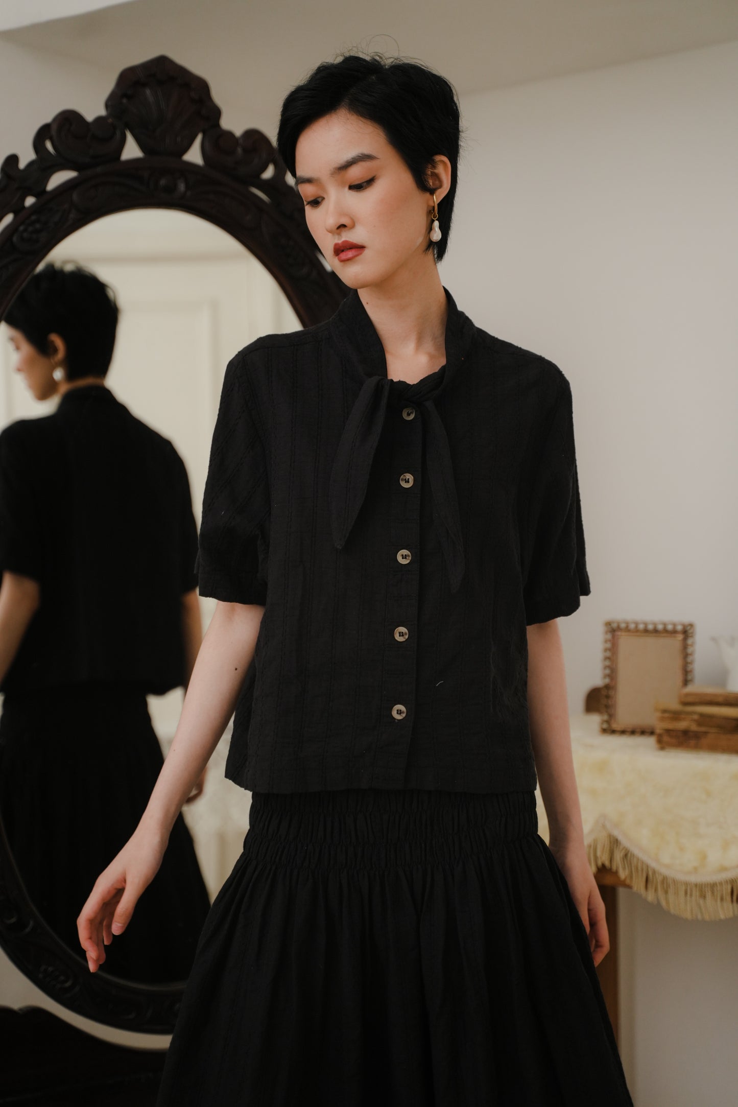 ETTIENE DRESS SKIRT IN MIDNIGHT