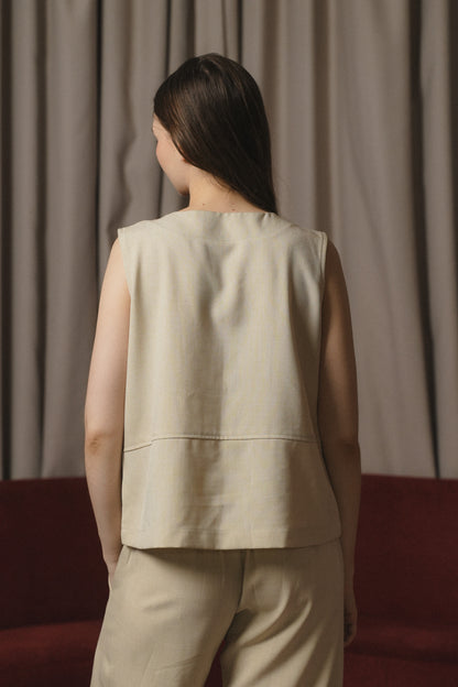 ALUNA VEST IN PARMESSAN