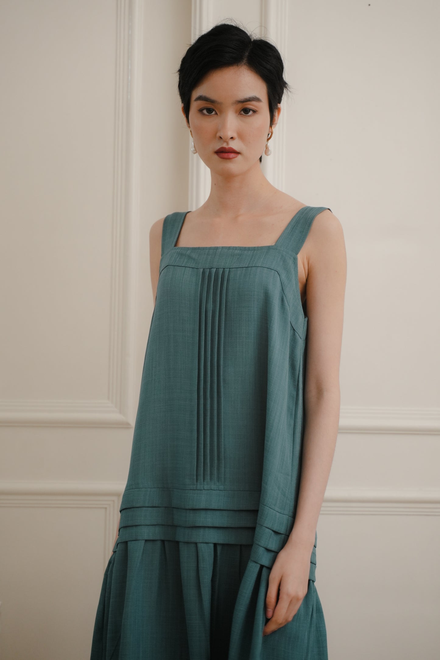 CELINA DRESS IN MALACHITE
