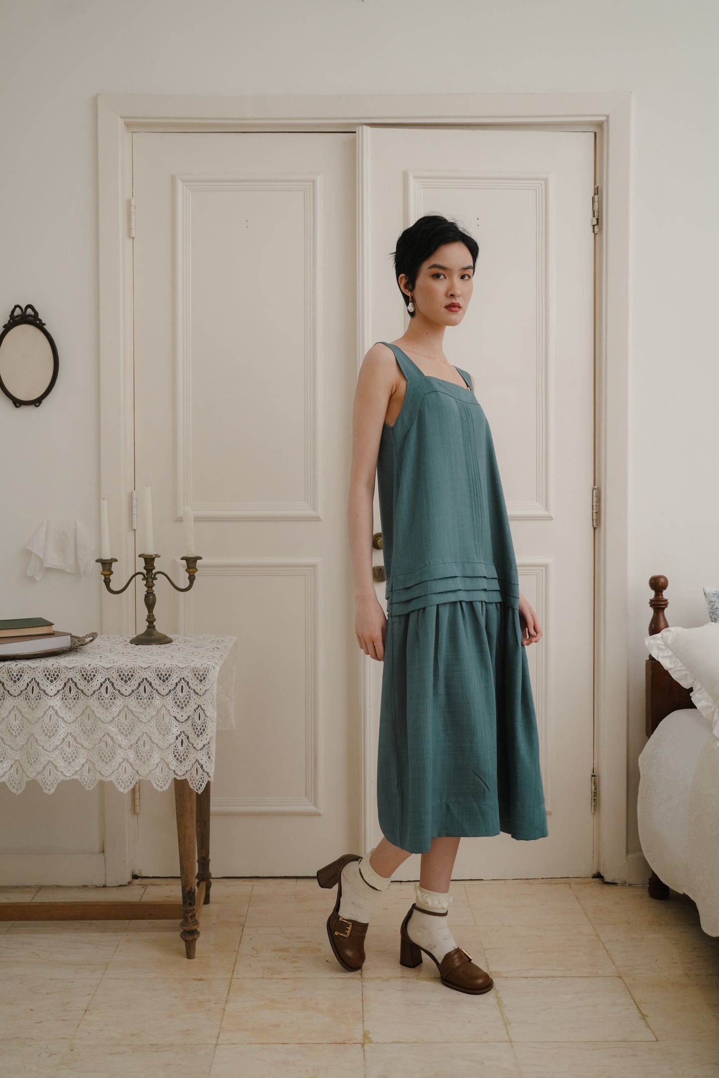 CELINA DRESS IN MALACHITE