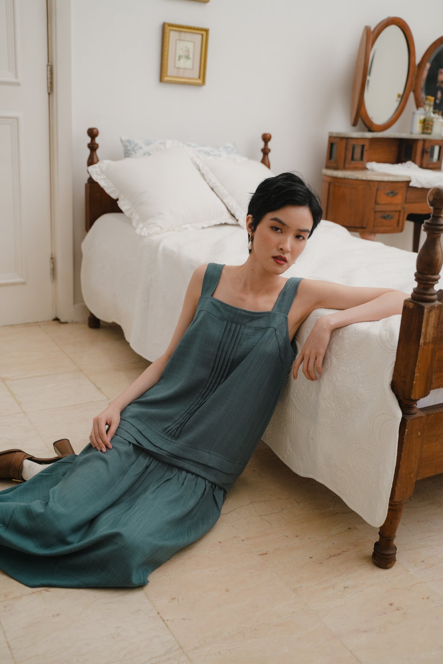 CELINA DRESS IN MALACHITE